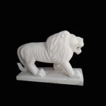 Elegant Marble Lion Statue